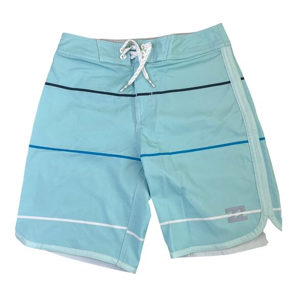 Billabong Platinum X 73 board shorts light blue stripe boys size 23 small NWOT - Picture 1 of 5